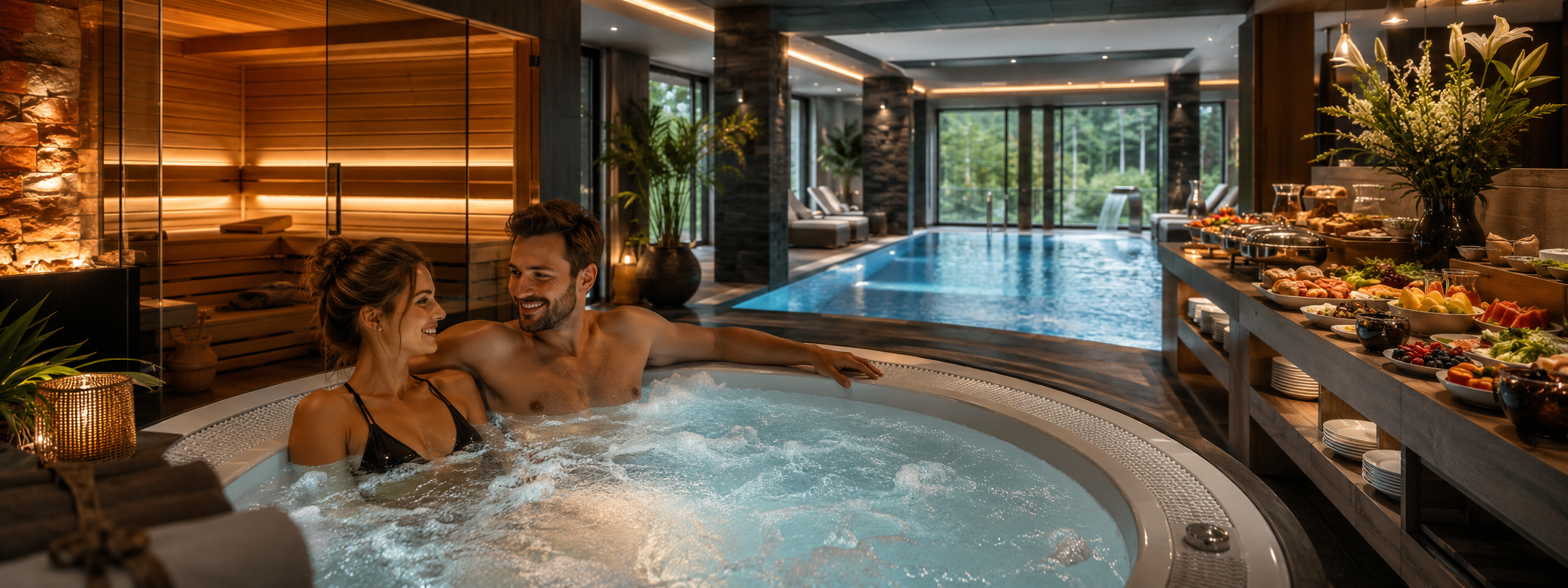 Wellness pobyt v Polsku – vířivka, sauna, bazén, švédské stoly a mladý pár